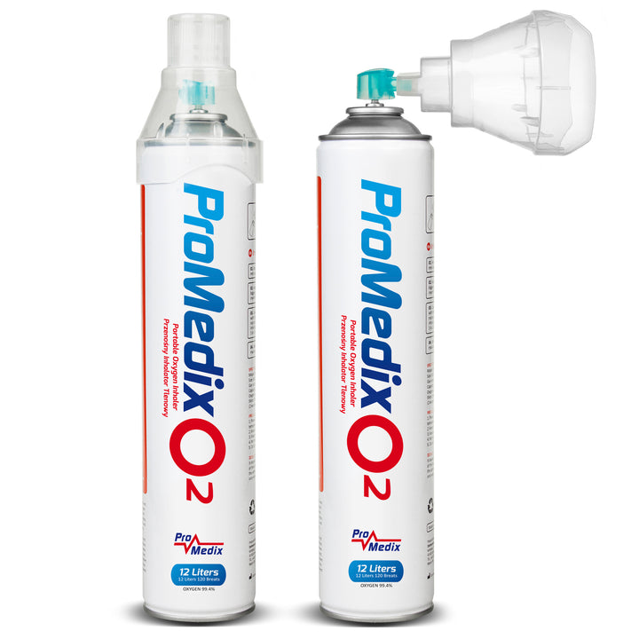 Draagbare zuurstofinhalator in een blik 99,4% O2 12L Promedix PR-994