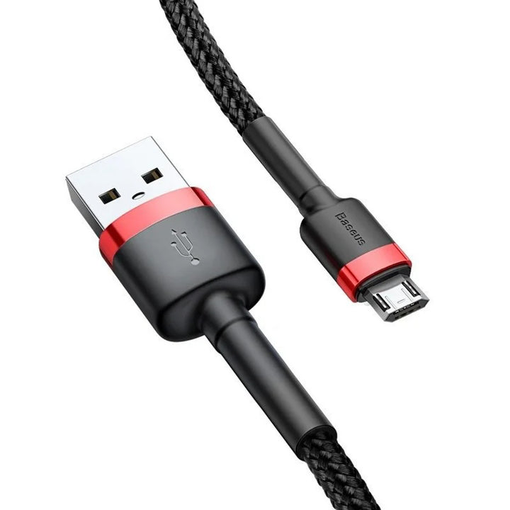 USB/MicroUSB cable 2.0m QC3.0 2.4A (CAMKLF-C91) in nylon braid