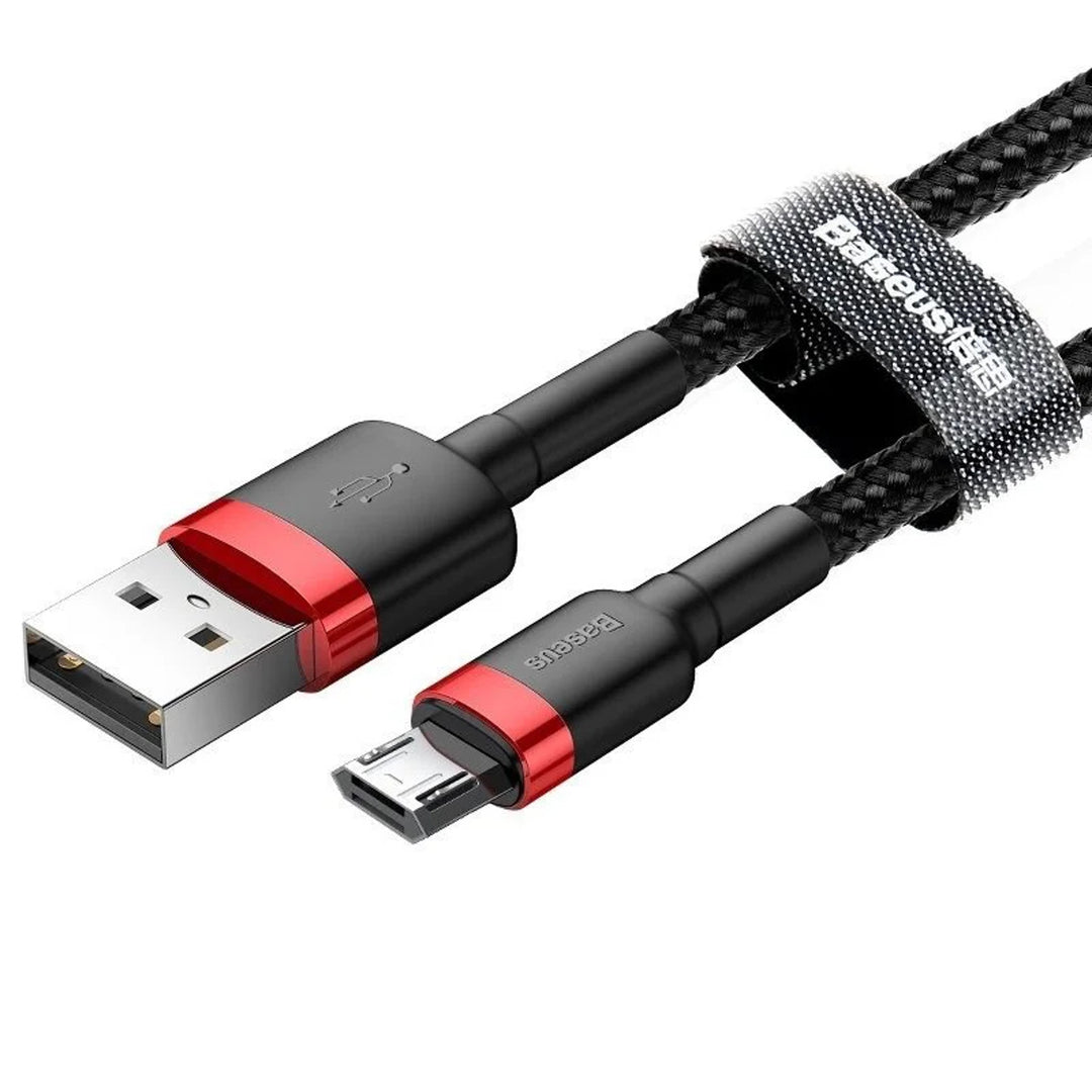 USB/MicroUSB cable 2.0m QC3.0 2.4A (CAMKLF-C91) in nylon braid