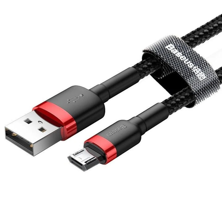 USB/MicroUSB cable 2.0m QC3.0 2.4A (CAMKLF-C91) in nylon braid