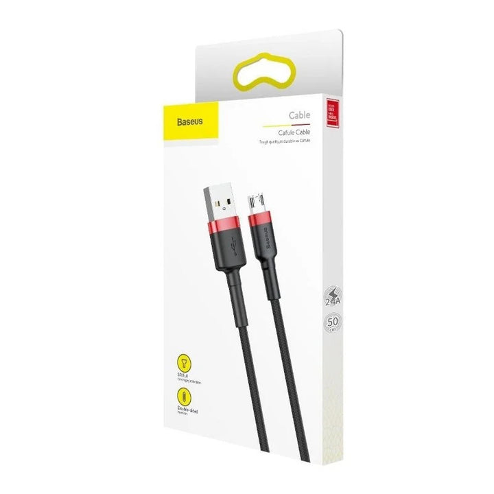 USB/MicroUSB cable 2.0m QC3.0 2.4A (CAMKLF-C91) in nylon braid