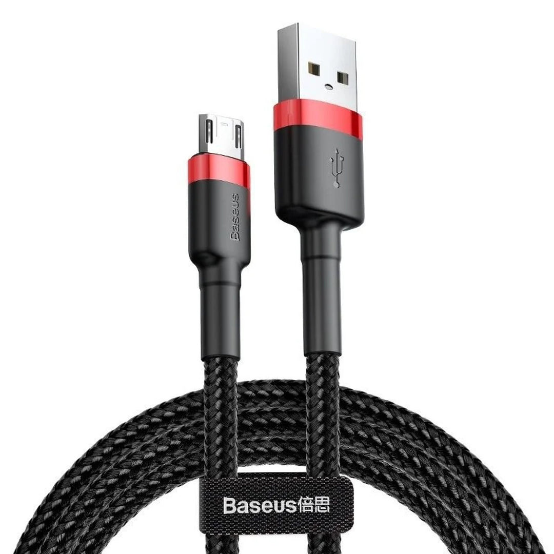 USB/MicroUSB cable 2.0m QC3.0 2.4A (CAMKLF-C91) in nylon braid