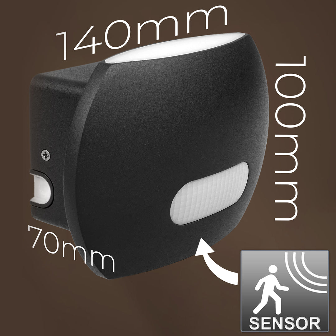 LED-Wandleuchte mit PIR-Sensor Maclean Energy MCE366 - PC+ALU, 20W (1600lm) Neutralweiß 4000K IP65 grau