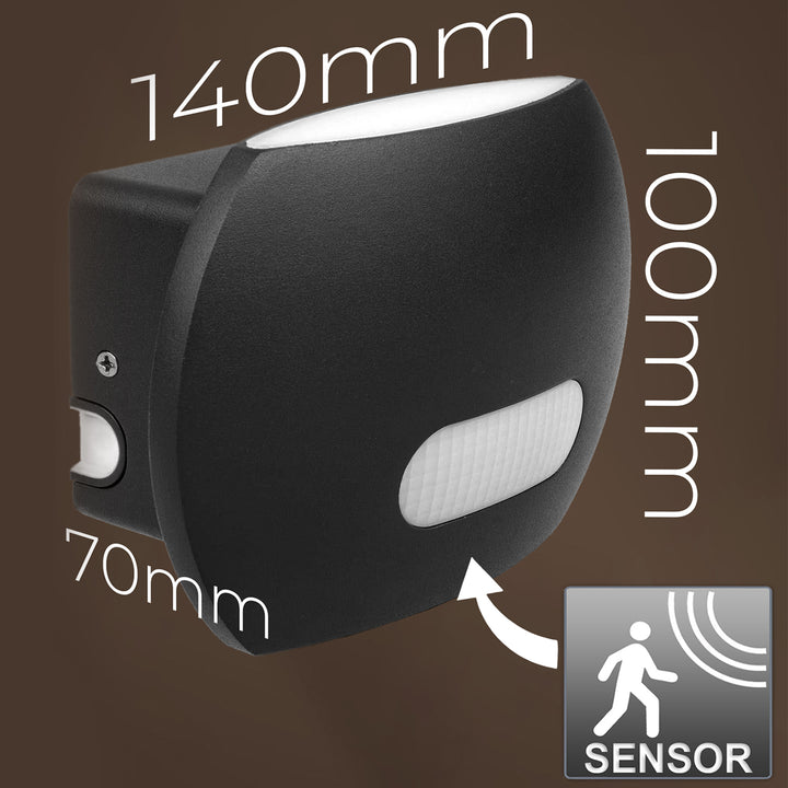 LED-Wandleuchte mit PIR-Sensor Maclean Energy MCE366 - PC+ALU, 20W (1600lm) Neutralweiß 4000K IP65 grau