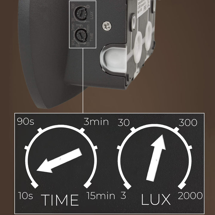 LED-Wandleuchte mit PIR-Sensor Maclean Energy MCE366 - PC+ALU, 20W (1600lm) Neutralweiß 4000K IP65 grau