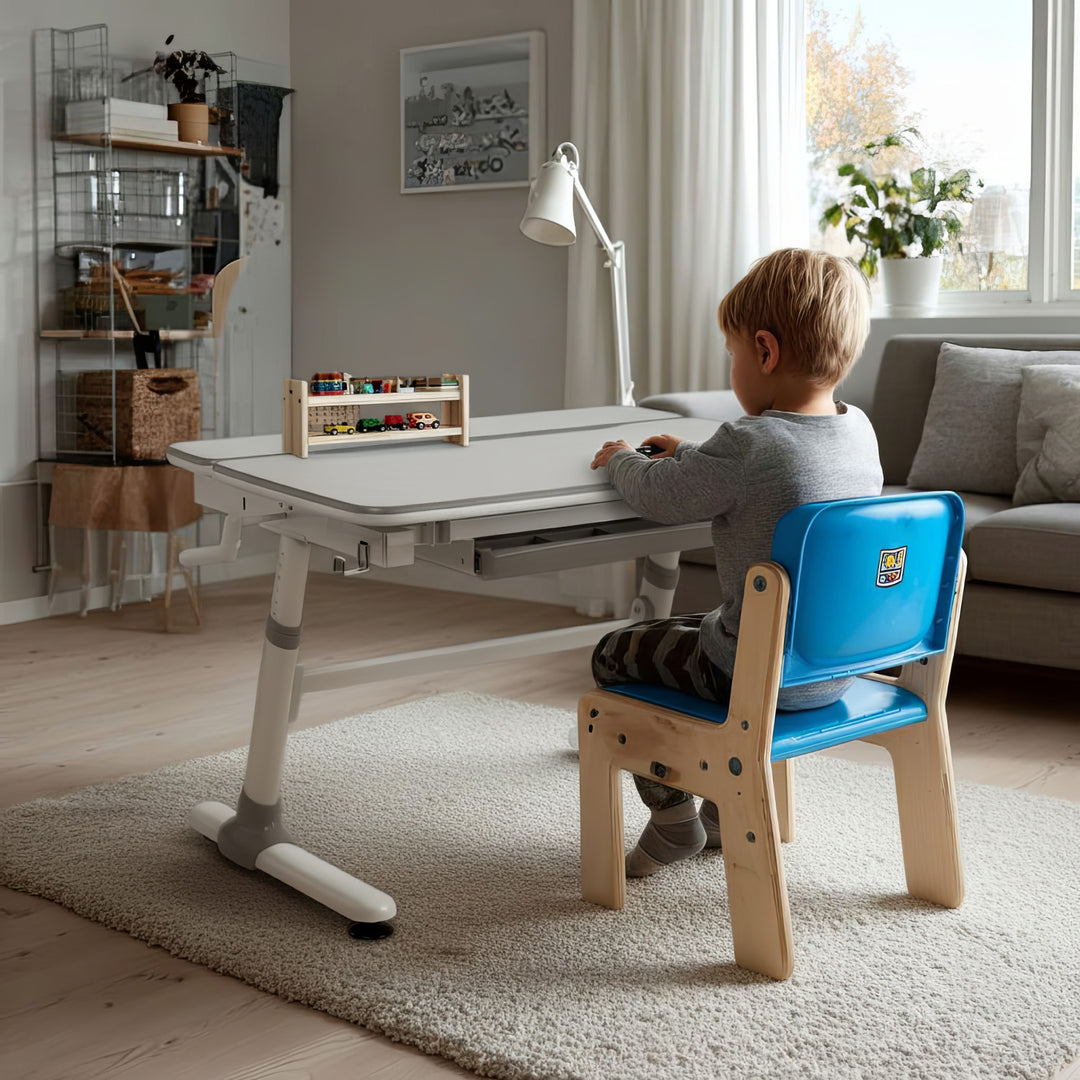 Ergo Office children ergonomic height adjustable desk, grey, max 100kg, ER-417 2cz