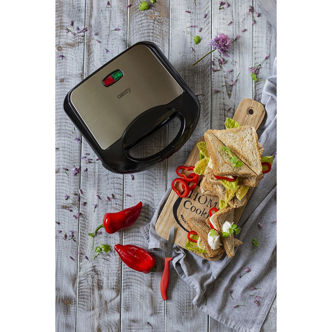 Camry Sandwichtoaster, keramische Antihaftbeschichtung, Leistung max. 850 W, CR 3018