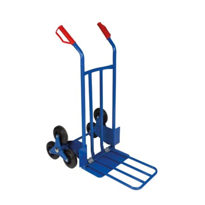 6-wheel Stair Trolley Foldable Hand Truck Suitable for Stairs Maximum Load 150 kg Transporting Trolley Blue