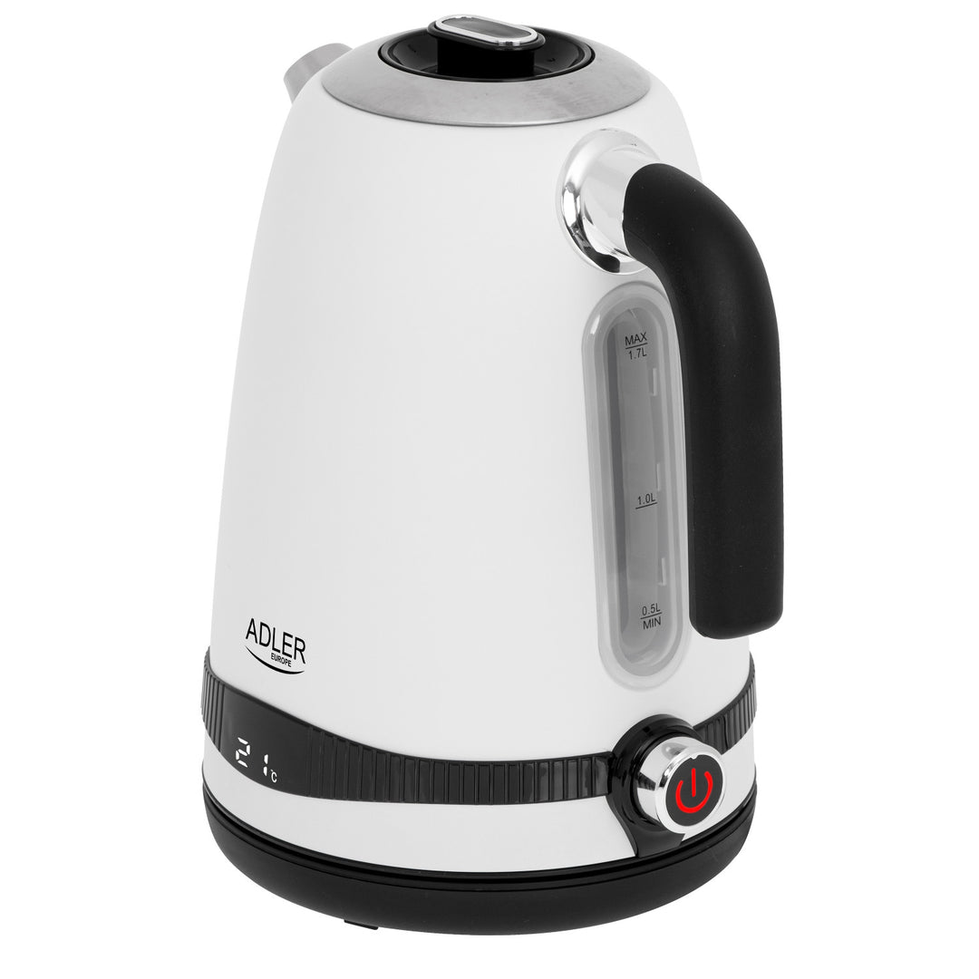 Adler electric kettle, cordless, LCD display, 2200W, 1.7L, AD 1295w