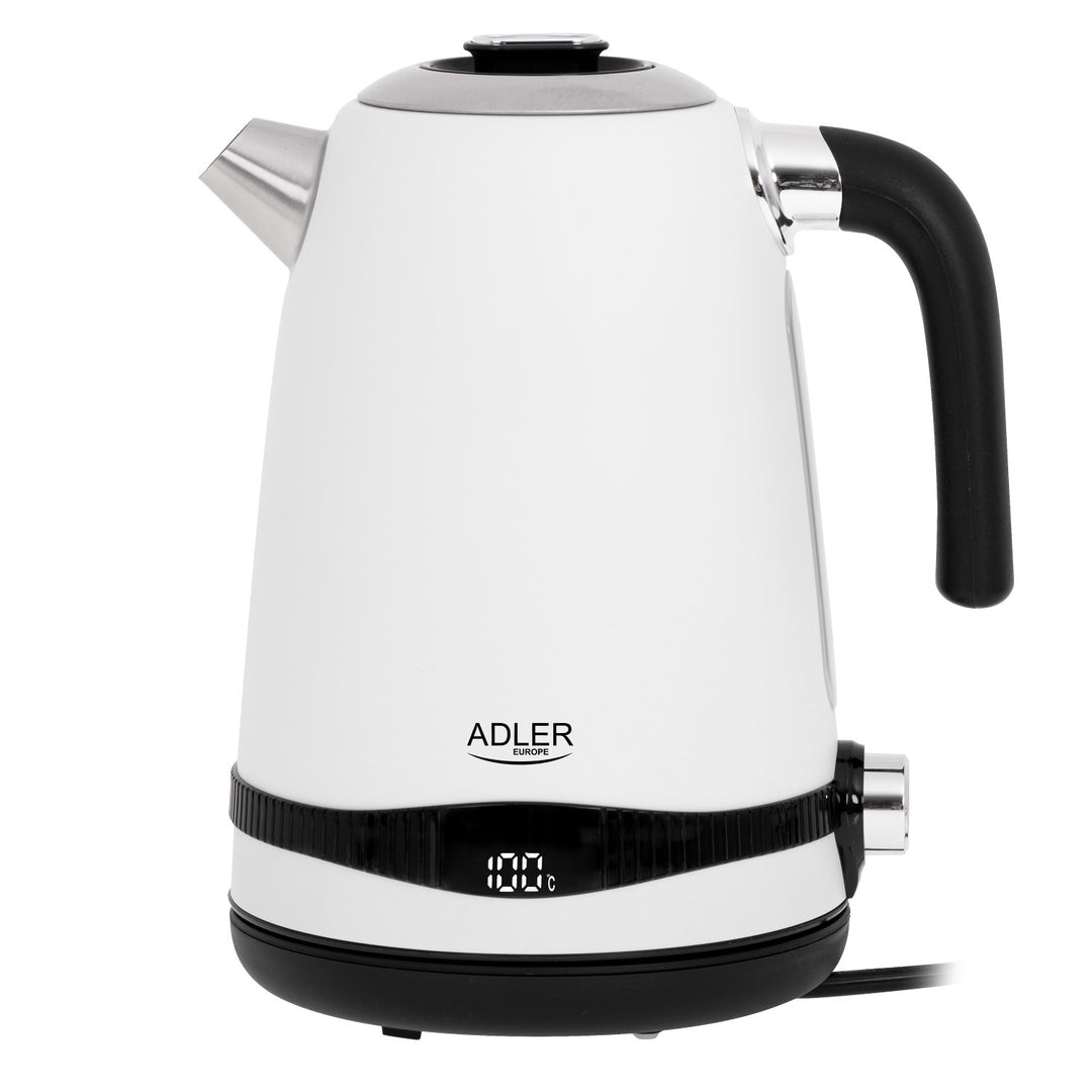 Adler electric kettle, cordless, LCD display, 2200W, 1.7L, AD 1295w