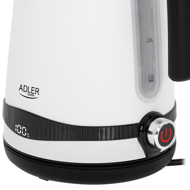 Adler electric kettle, cordless, LCD display, 2200W, 1.7L, AD 1295w