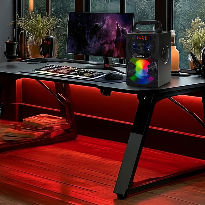 Audiocore AC730 Portable Bluetooth Speaker / Radio / SD / MMC / Aux-in / USB / Lighting / Remote Control / Telescopic Antenna / Microphone Connection