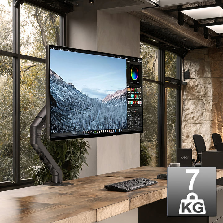 Support de bureau universel pour moniteur Maclean, ressort mécanique 17"-27" 7kg, VESA 75x75,100x100, MC-906