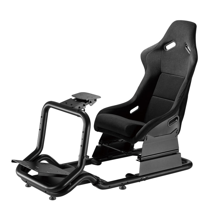 Racing Simulator Cockpit 3-in-1 Seat up to 130kg Shift lever holder Steering wheel stand TV mount up to 50" Max. Vesa 400x200 ...