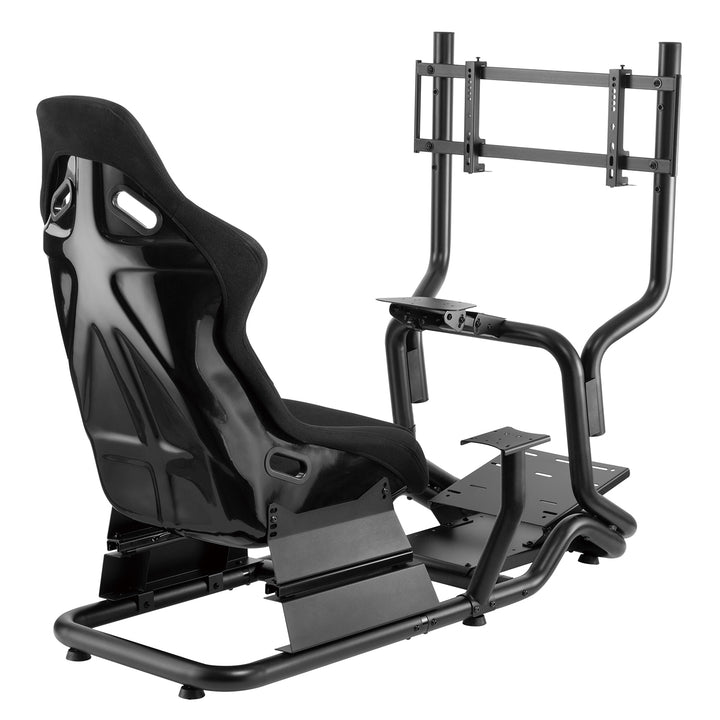 Racing Simulator Cockpit 3-in-1 Seat up to 130kg Shift lever holder Steering wheel stand TV mount up to 50" Max. Vesa 400x200 ...