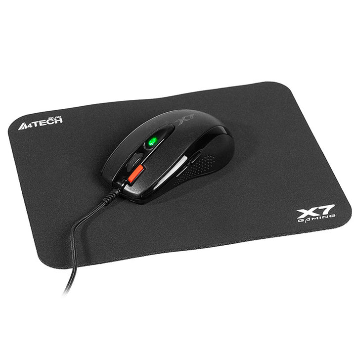 A4Tech Maus + Mauspad-Set, 7 Tasten, optischer Sensor, USB, X-Game X-7120