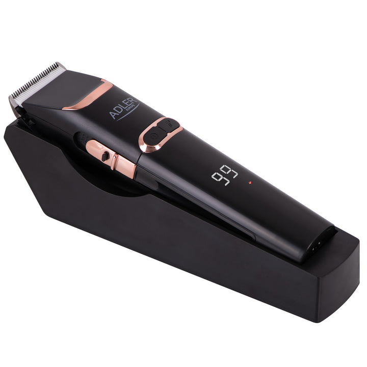 Adler hair clipper, LCD display, 40W, AD 2832
