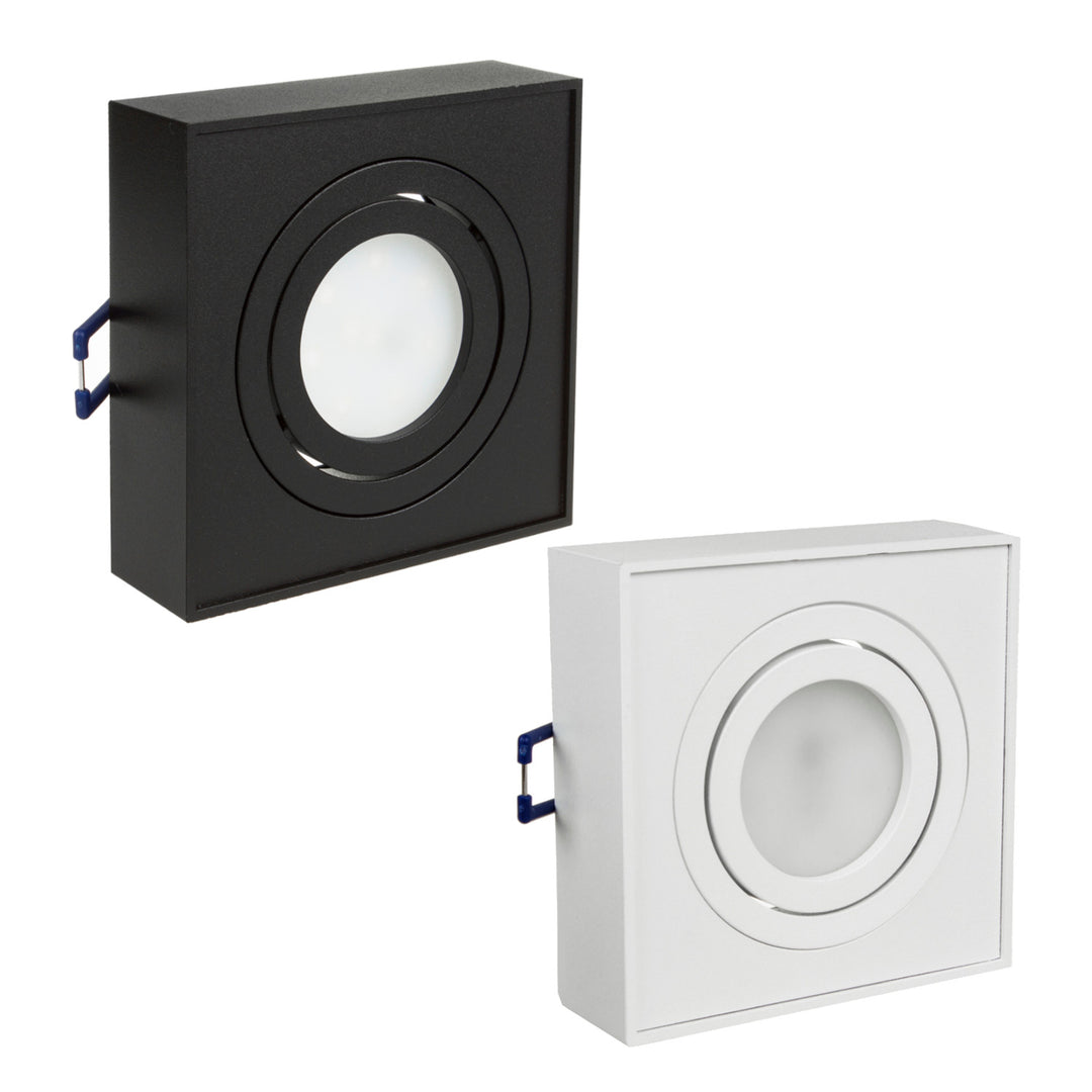 Luminaria de techo spot, para fuentes de luz MR16 / GU10, blanco, 94x94x32mm, cuadrado, aluminium, Maclean MCE464 W
