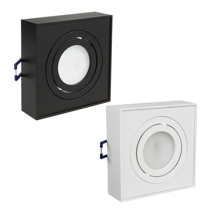 Luminaria de techo spot, para fuentes de luz MR16 / GU10, blanco, 94x94x32mm, cuadrado, aluminium, Maclean MCE464 W
