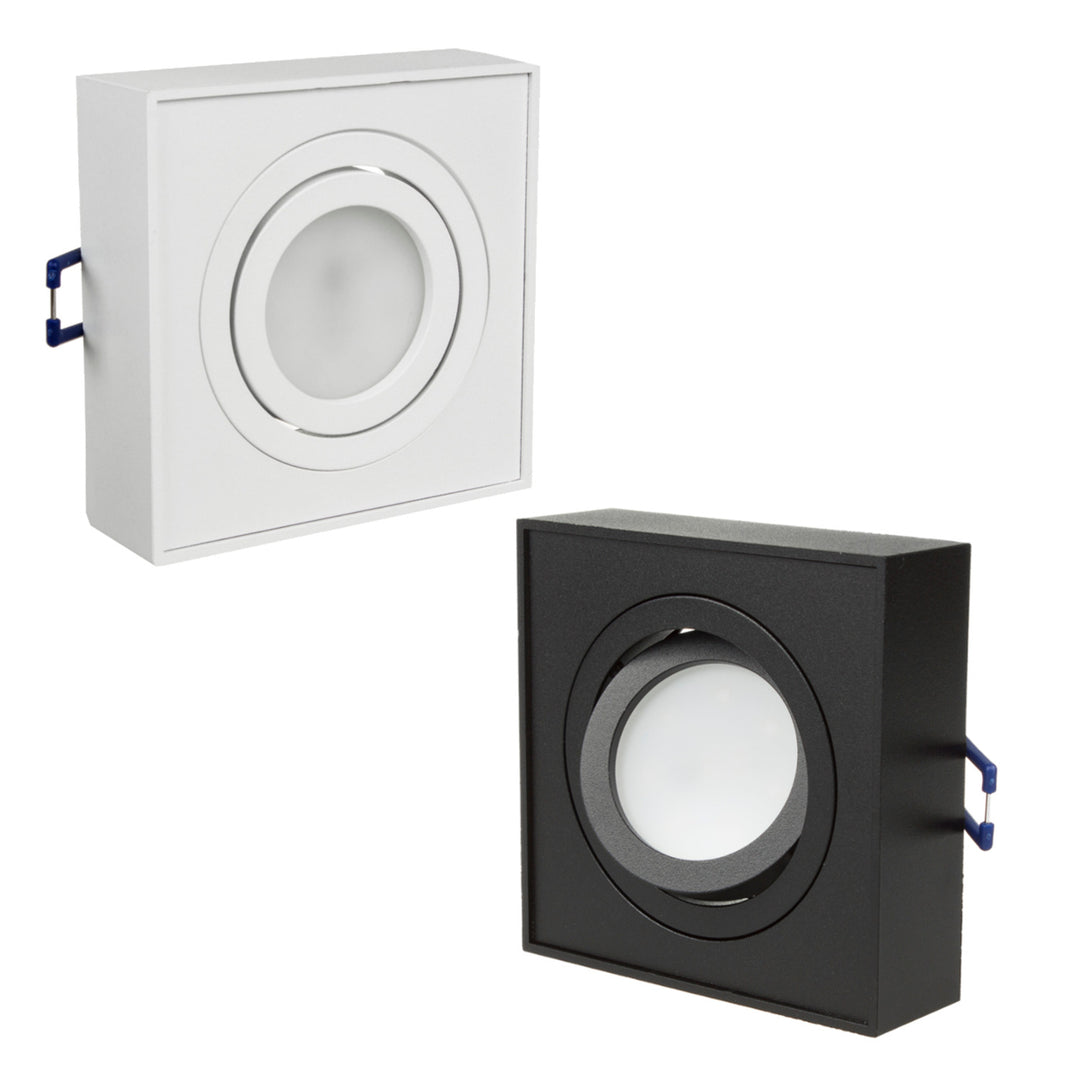 Luminaria de techo spot, para fuentes de luz MR16 / GU10, blanco, 94x94x32mm, cuadrado, aluminium, Maclean MCE464 W