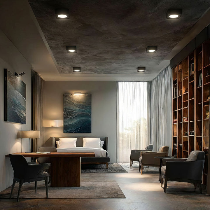 Einbaurahmen GU10 Einbaustrahler Rahmen Einbauleuchte Deckenleuchte max. 35W IP20 (1x Stück Eckig - ohne Leuchtmittel, Schwarz)