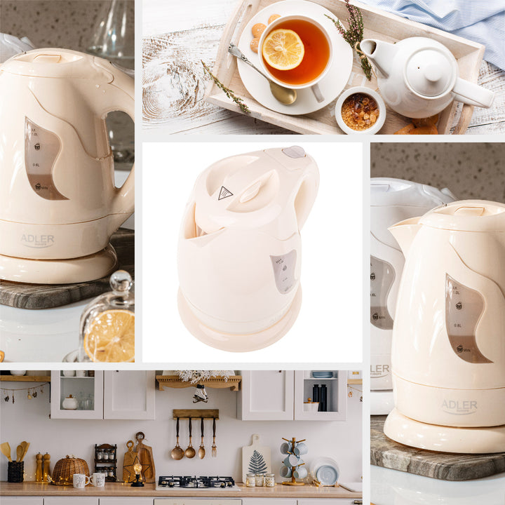 Adler cordless kettle, 850W, 1L, beige, AD 08 b