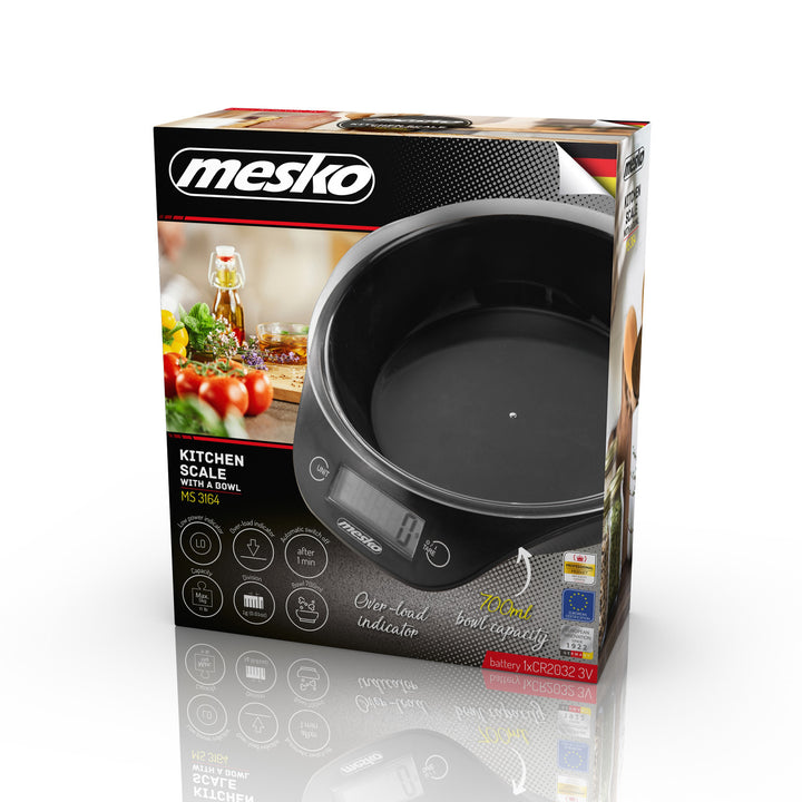 Kitchen scale with bowl Mesko MS 3164 with a maximum load capacity of 5 kg