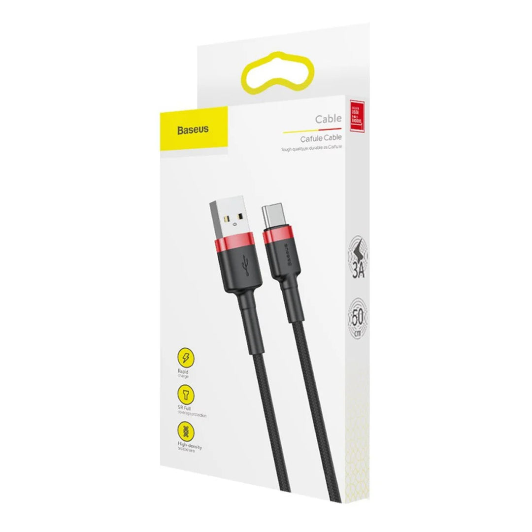 Enchufe USB A - Enchufe USB-C Cable Baseus 1m CATKLF-B91 Rojo+Negro