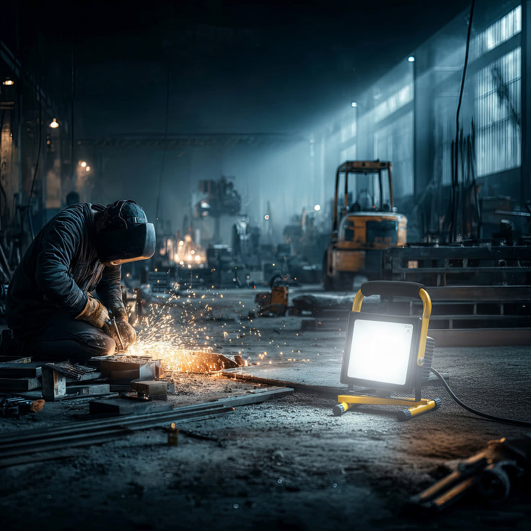 Bodentänder für LED-Scheinwerfer Arbeitsscheinwerfer Stativ Flutlicht Ständer Baustrahlerstativ Drehbar Stahl (Für MCE530 / MCE630)