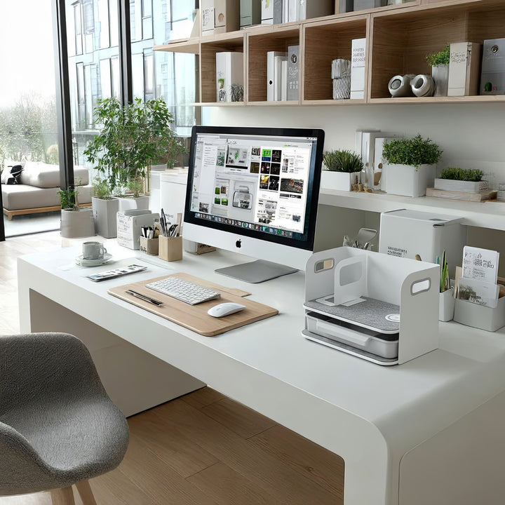 Desk Organizer Wireless Qi Charging Shelf Drawer Bookend Home Office Tray Up to 10kg