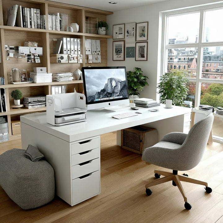 Desk Organizer Wireless Qi Charging Shelf Drawer Bookend Home Office Tray Up to 10kg