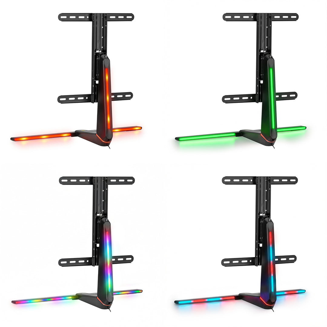 Gaming Monitorständer Monitorhalterung TV-Halterung Standfuß 32-55" RGB LED-Beleuchtung Höhenverstellbar Schwenkbar Neigbar max VESA 400x400, max. 40kg