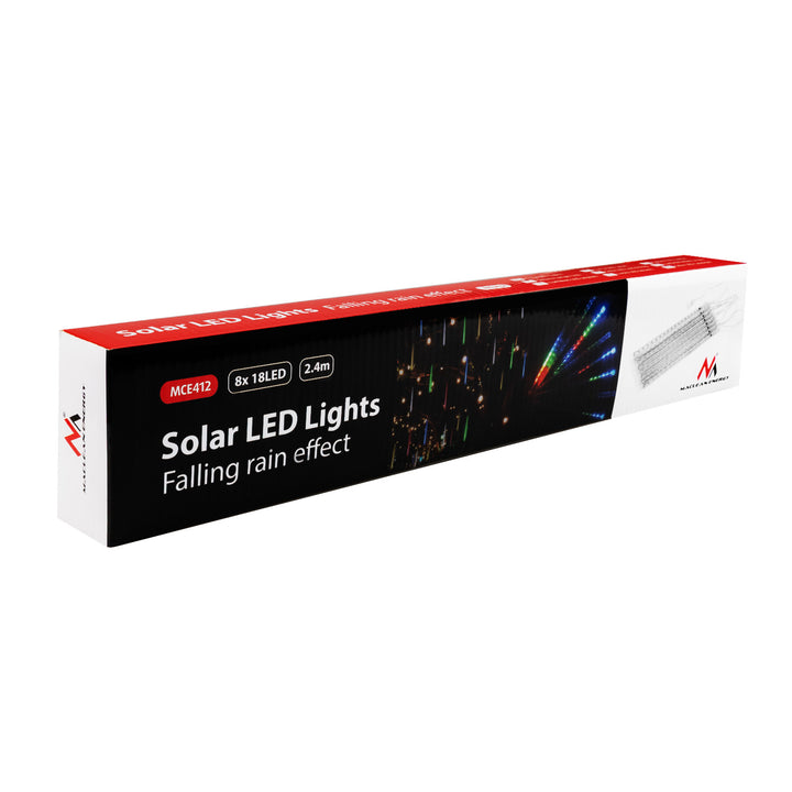 Maclean MCE411 LED Solar Fairy Lights String 144 LED RGB Battery IP44 Icicle Christmas Tree