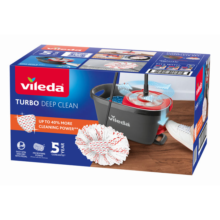 Kit de nettoyage rotatif avec manche et seau Vileda Turbo Deep Clean