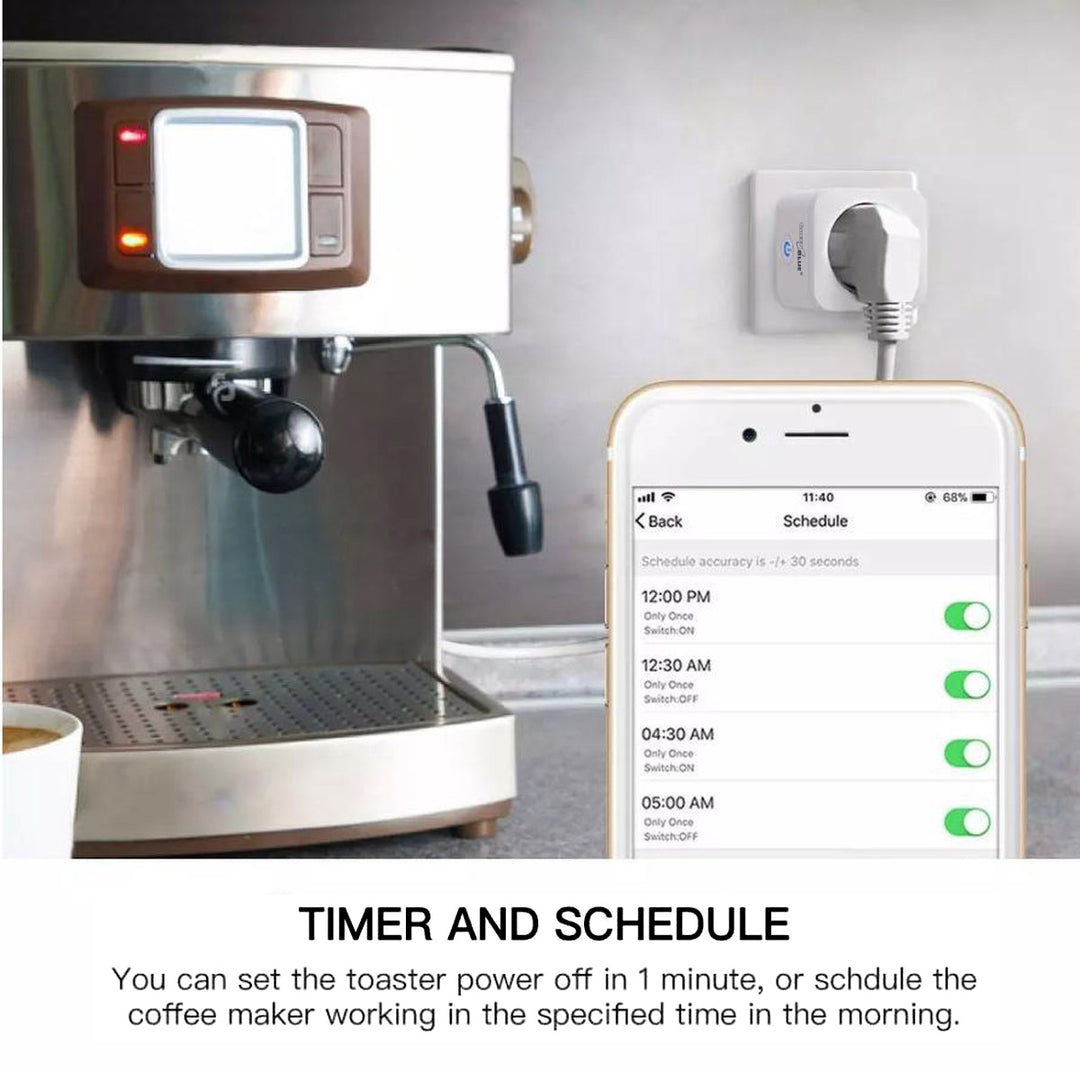 GreenBlue WiFi remote controlled socket, Android/iOS/Alexa/Google Home, energy cons. Energy, timer, max 3680W, type E, GB720 E