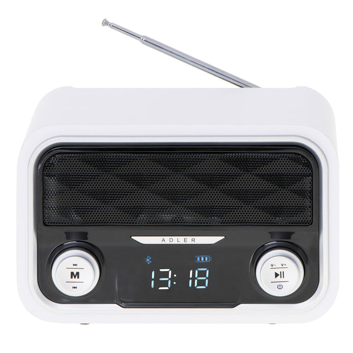 Radio FM Bluetooth 1800 mAh SD USB MP3 AUX LCD Adler AD 1185