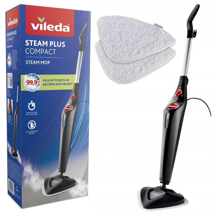 Vileda Steam Plus Compact steam mop, 1550 W, 400 ml tank capacity, 2 refills,