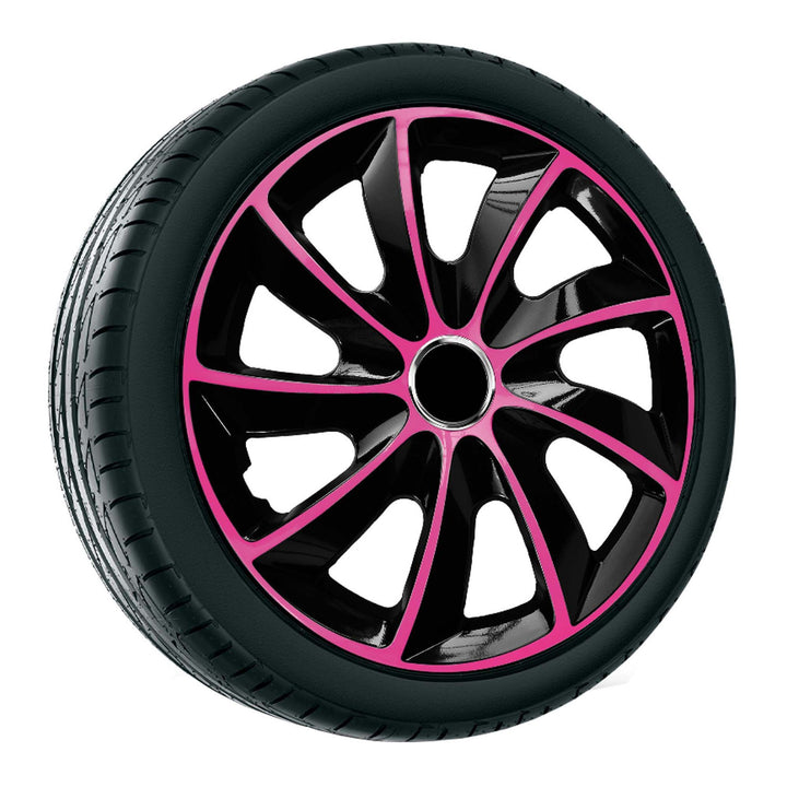 Hubcaps 16" NRM EXTRA STIG PINK BLACK pink-black 4 pieces