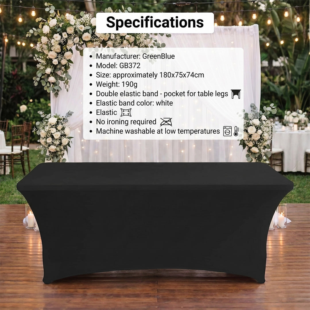 Mantel elástico GreenBlue negro, 180x75x74cm, spandex, GB372