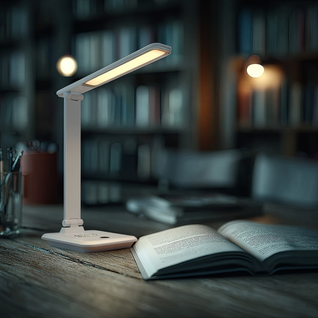 Lámpara de escritorio LED regulable Lámpara de escritorio de 9W con cargador Qi por inducción