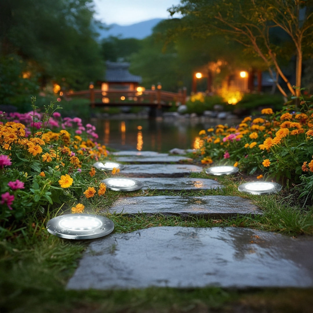 Maclean MCE318 LED Solar Bodenleuchten mit Erdspieß 12 LED SMD Neutralweiß 4000K 0,7W Solarlampe für Außen Wegeleuchte Gartenleuchten IP44 (1x Stück)