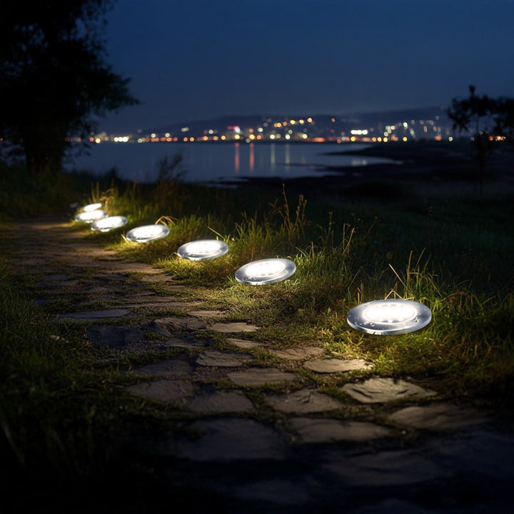 Maclean MCE318 LED Solar Bodenleuchten mit Erdspieß 12 LED SMD Neutralweiß 4000K 0,7W Solarlampe für Außen Wegeleuchte Gartenleuchten IP44 (1x Stück)