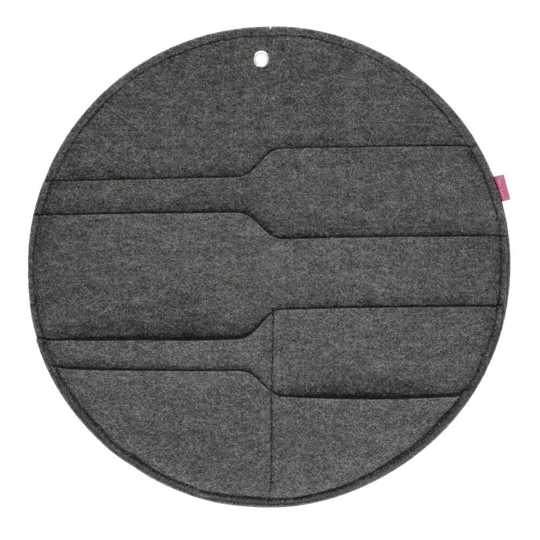 Bertoni felt wall organizer Circle L diameter 35 cm - anthracite, 4 pockets