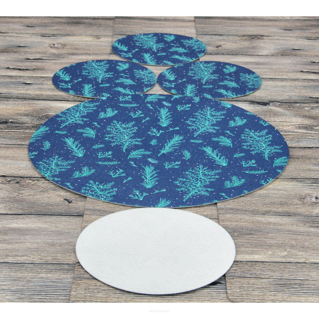 Set of round felt table placemats 1 + 4 - JUNIPER