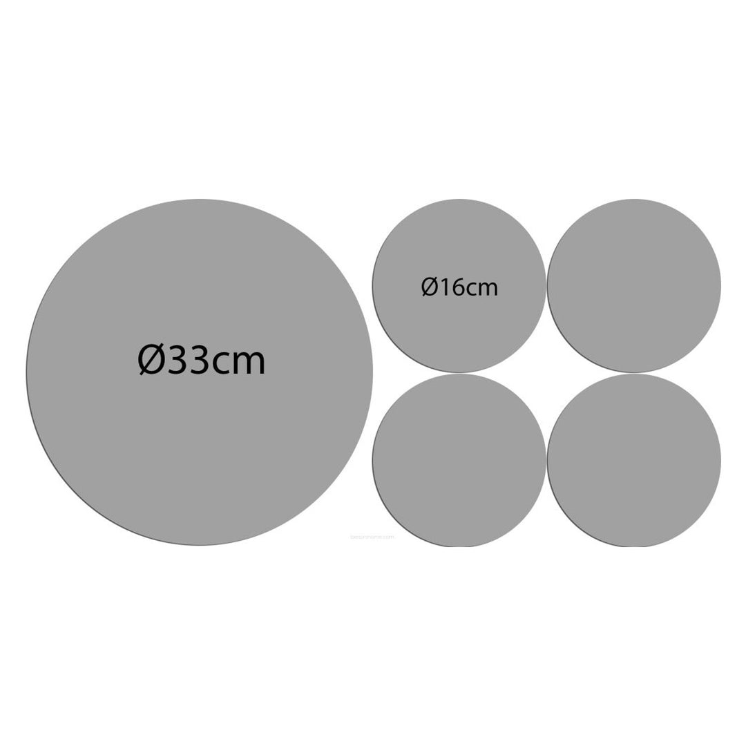 Set of round felt table placemats 1 + 4 - JUNIPER