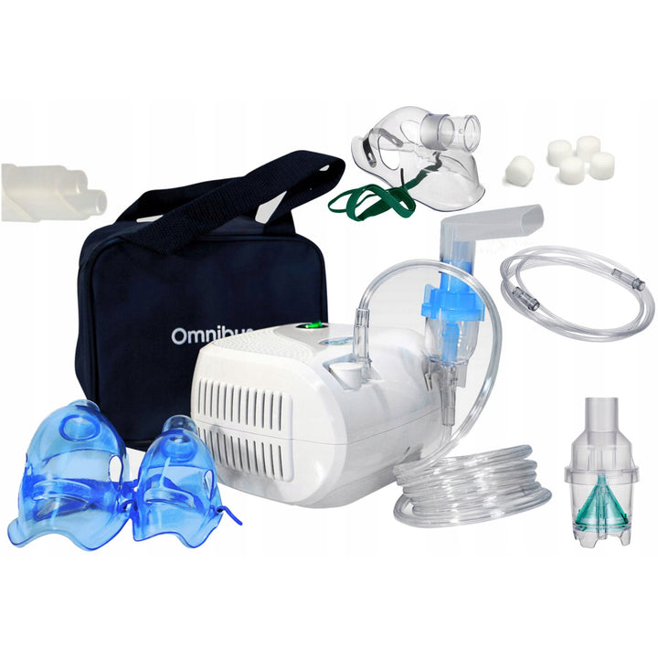 Omnibus Kompressor Inhalator BR-CN116 Weiß + Schlauch + Tasche