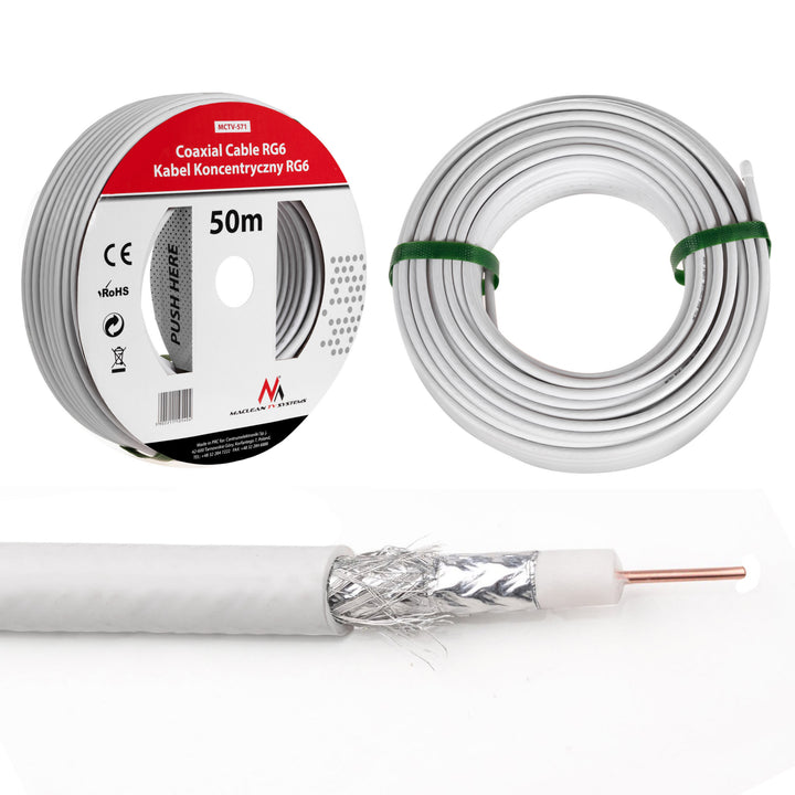 quad LNB Maclean MCTV-671 + kabel 50m + 4x F-Stecker