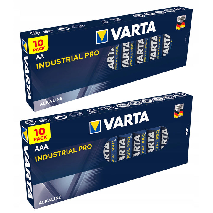 Varta Industrial AA AAA 20-piece alkaline battery set.