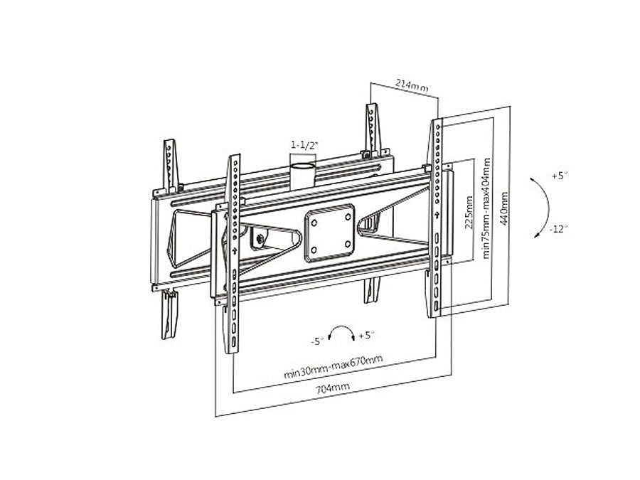 Ceiling mount for two televisions MC-703 set with MC-706 and MC-707