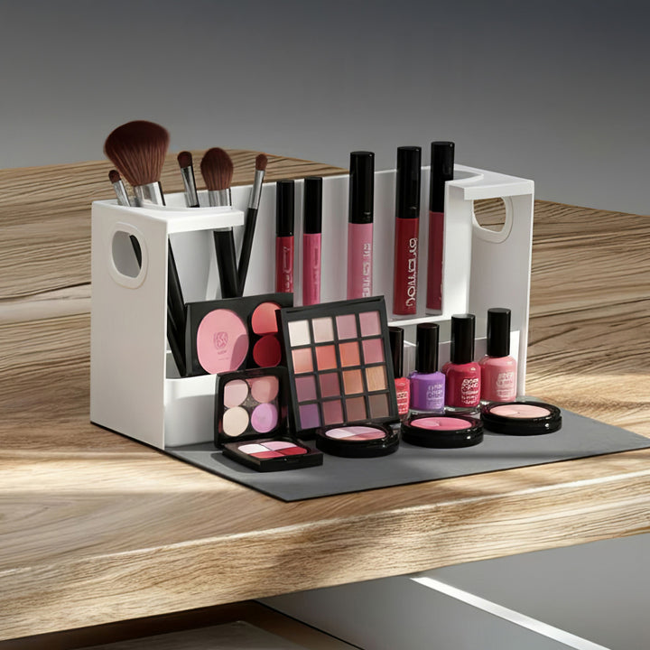 Maclean MC-479 Make Up Accessories Organizer with Comparments Cosmetics Toiletries Storage Rack Magnetic Cover 8kg